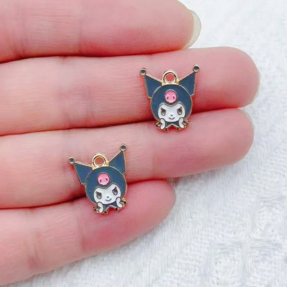 10/14PCS cartoon cute little animal DIY handmade jewelry accessories alloy drip pendant earrings earrings jewelry