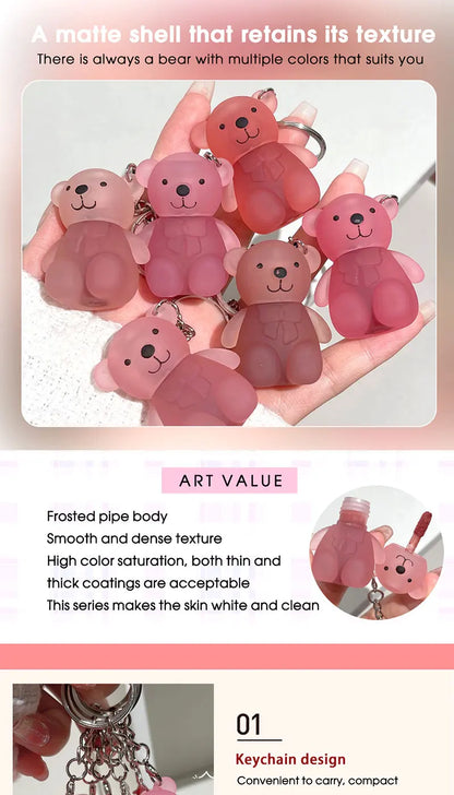 Art Value Bear Velvet Lip Clay with White Silky Lip Glaze Lipstick
