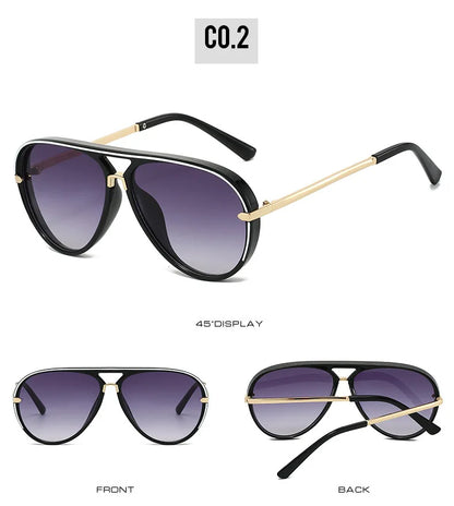 Trendy Oversized Pilot Sunglasses Women Men Vintage Retro Classic Designer Sun Glasses UV400 Protection Fashion Ladies Shades