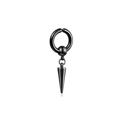 1 Pcs Clip On Hoop Earrings For Men Women Stainless Steel Fake Non Piercing Magnetic Dangle Earring Black Huggie Hoop