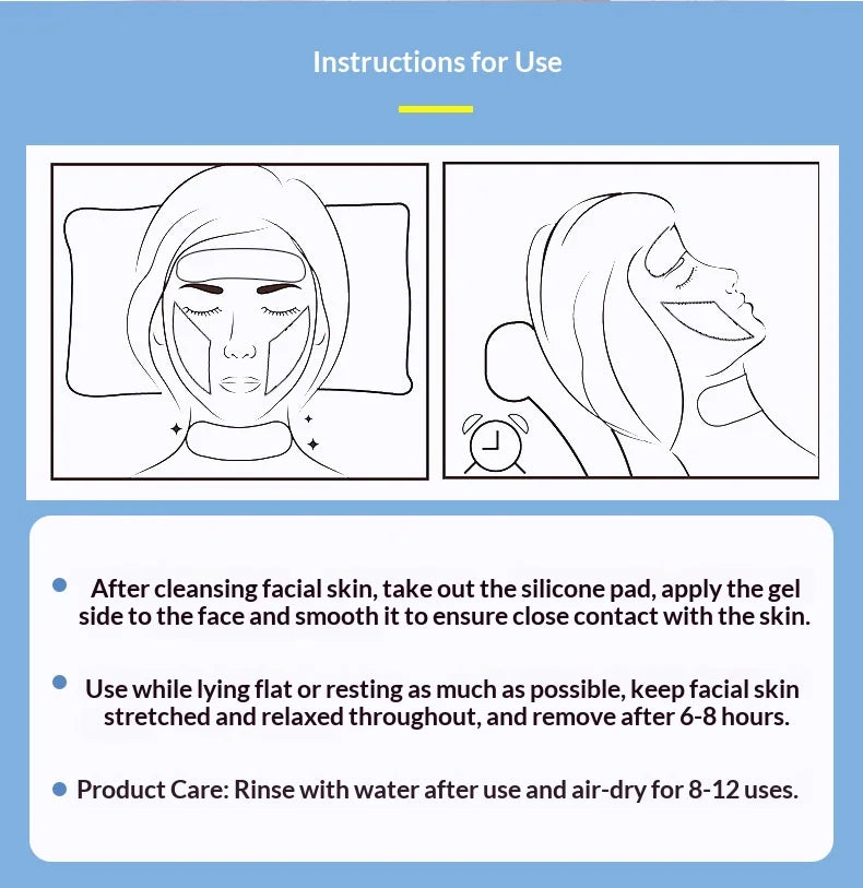 Reusable Silicone Neck & Skin Care Patches, Soft Silicone Comfort Pads for Forehead, Daily Beauty Use