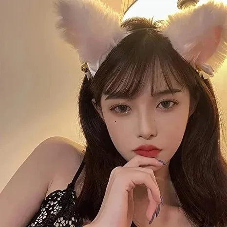 1 Set Cute Cat Ear Hair Wear Claw Gloves Girls Anime Cosplay Costume Plush Bell Cat Fur Ear Hairband Night Party Club Headbands