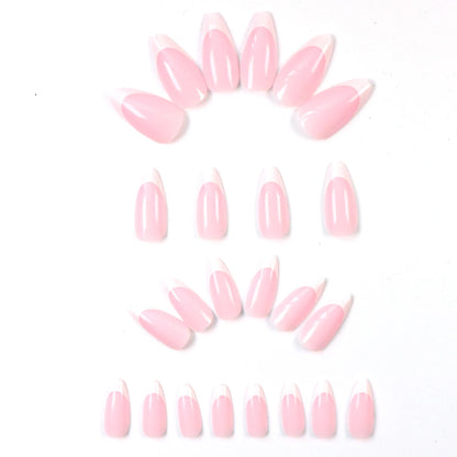 48pcs French black border hand and foot armour Glossy fake toenails fully covered with nude spring break toenails for women's na
