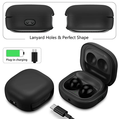 For Samsung Galaxy Buds FE, Buds Pro, Buds2 Pro, Buds Live, Buds2 Case Cover, Vogue Fiber Stripe Protection Case with Lanyard