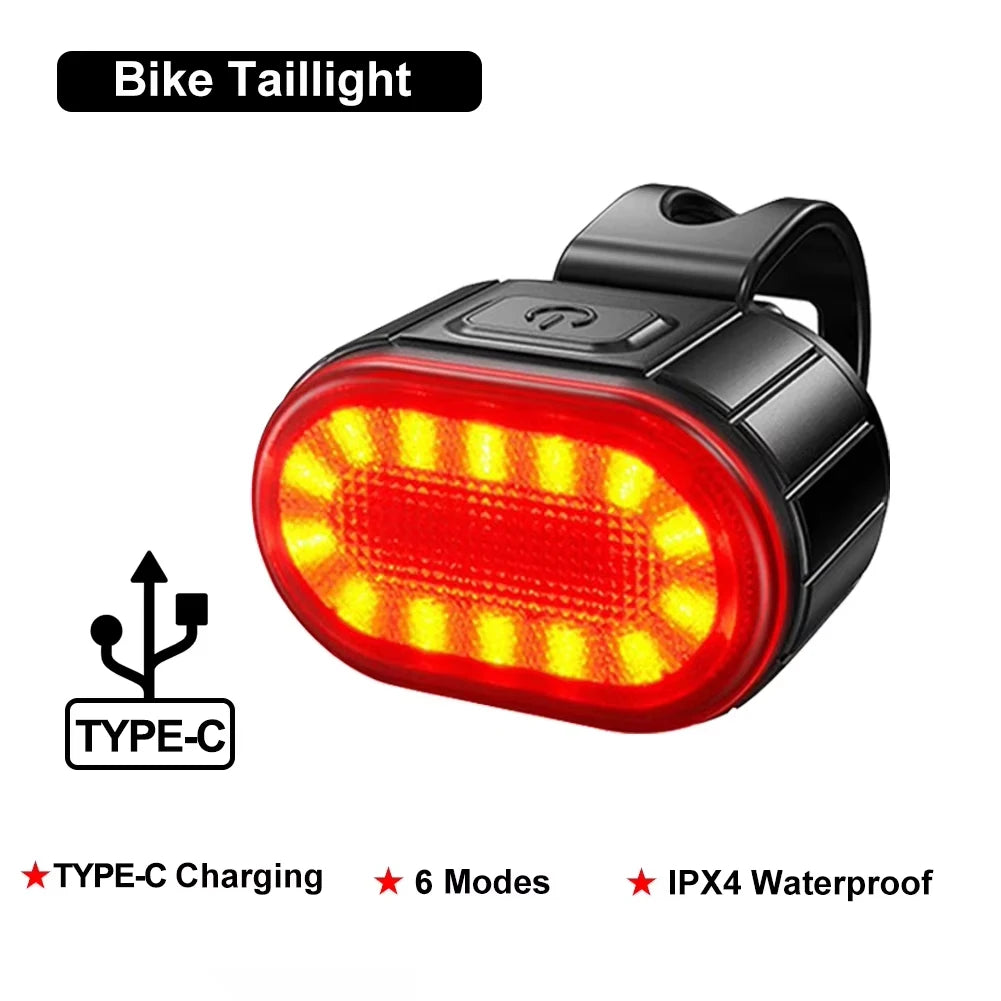 Rechargeable Bike Lighting Front/Rear Lights Bicycle Lamp Led Cycling Light Bike Flashlight for Bicycle Front Taillight Lantern