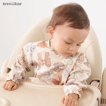 New Children Feeding Aprons Long sleeve Baby bib with Pocket Full Cover Baby Bibs with Pocket waterproof long sleeve bibs