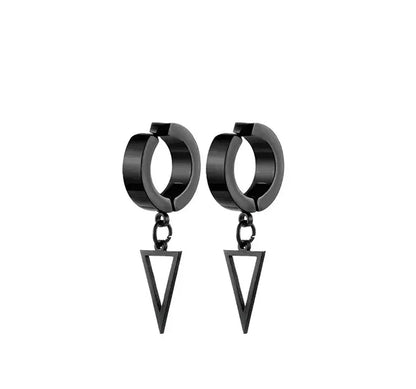 1-5 pairs of fashionable men's punk cross pendants stainless steel earless magnet earrings set