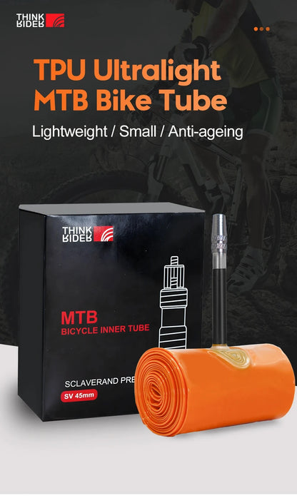 ThinkRider 1PSC Ultralight Bike Inner Tube 26 27.5 29 Inches MTB Bicycle TPU Material Tire 45mm French Valve Super Light