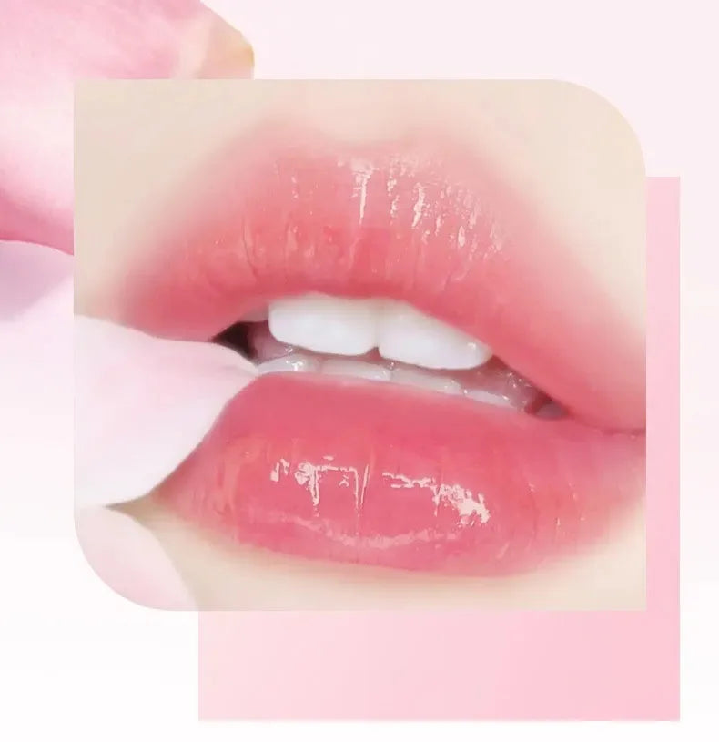 Temperature Color Changing Women Flower Lipstick Transparent Waterproof Moisturizing Crystal Jelly Pearlescent Lip Balm Cosmetic