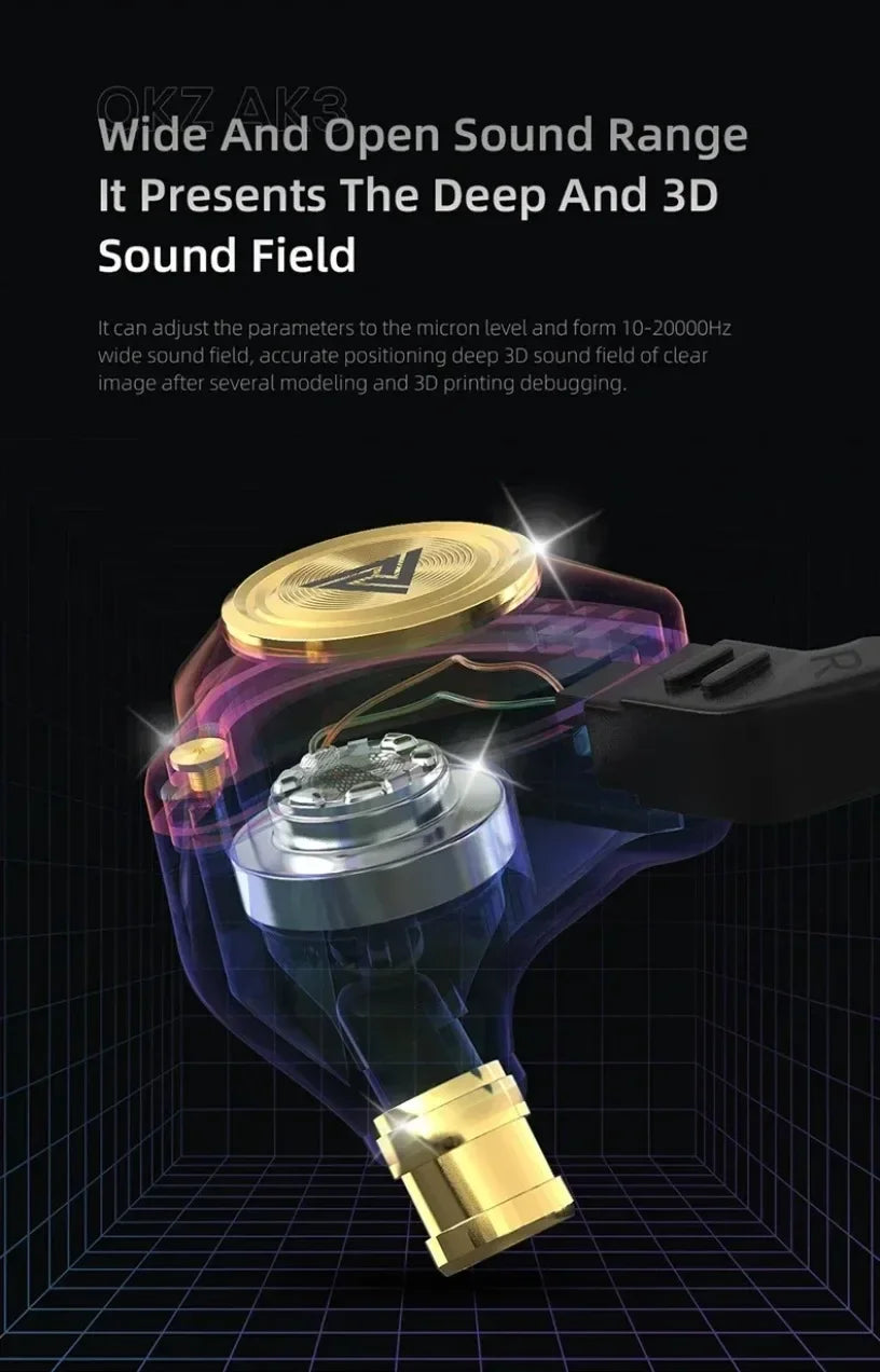 QKZ CK5 FiLe Wired Earphone with Microphone HiFi Music Earphone Professional Gaming And Sports Noise Cancelling Headphones