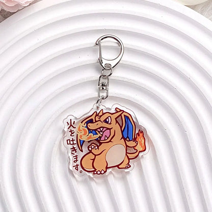 1/12PCS Pokémon Characters Pikachu Bulbasaur Acrylic Keychain Bag Charms Accessories Backpack Pendant Key Holder Friend Gifts