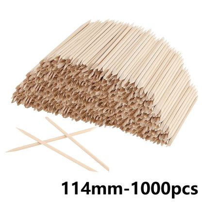 100/50pcs Nail Art Pusher Orange Wood Sticks Cuticle Pusher Remover Rhinestones Dotting Removal Manicure Pedicure Care Tools