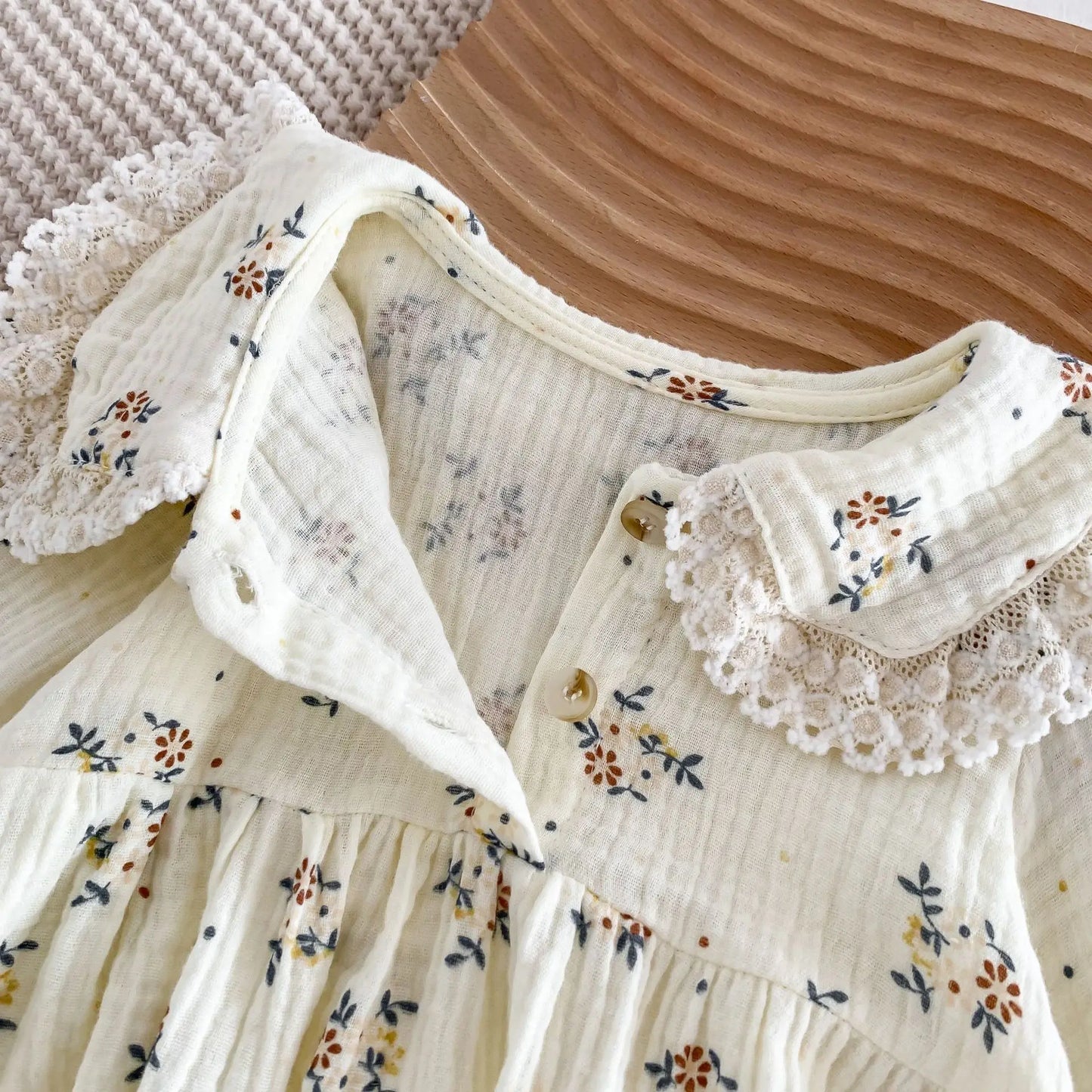 2025 Spring Newborn Infant Baby Girls Romper+Hat 2PCS Lapel Floral Rompers Kids Fashion Baby Clothing Newborn Baby Girl Jumpsuit