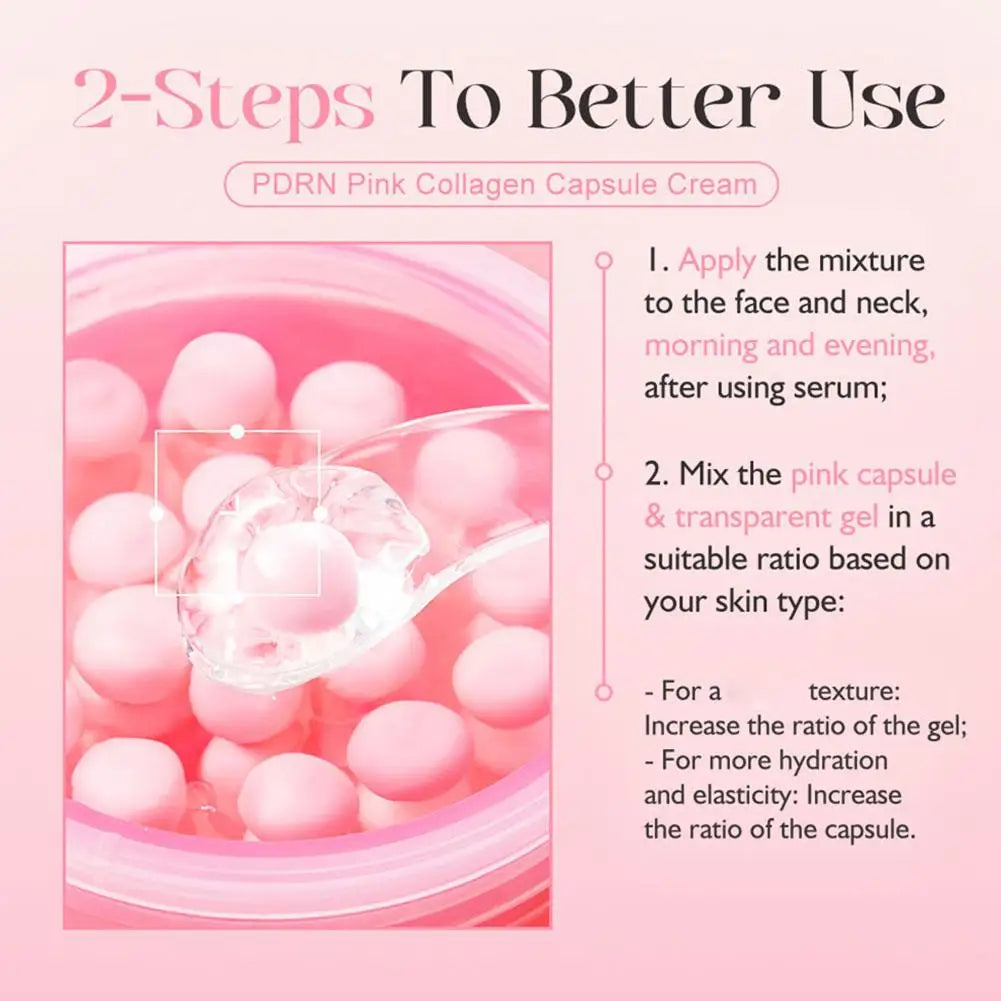 PDRN Pink Collagen Capsule Cream 5% Niachinamide VC Whitening Hydrolyzed Collagen Face Cream Moisturizing Firming Skin Care