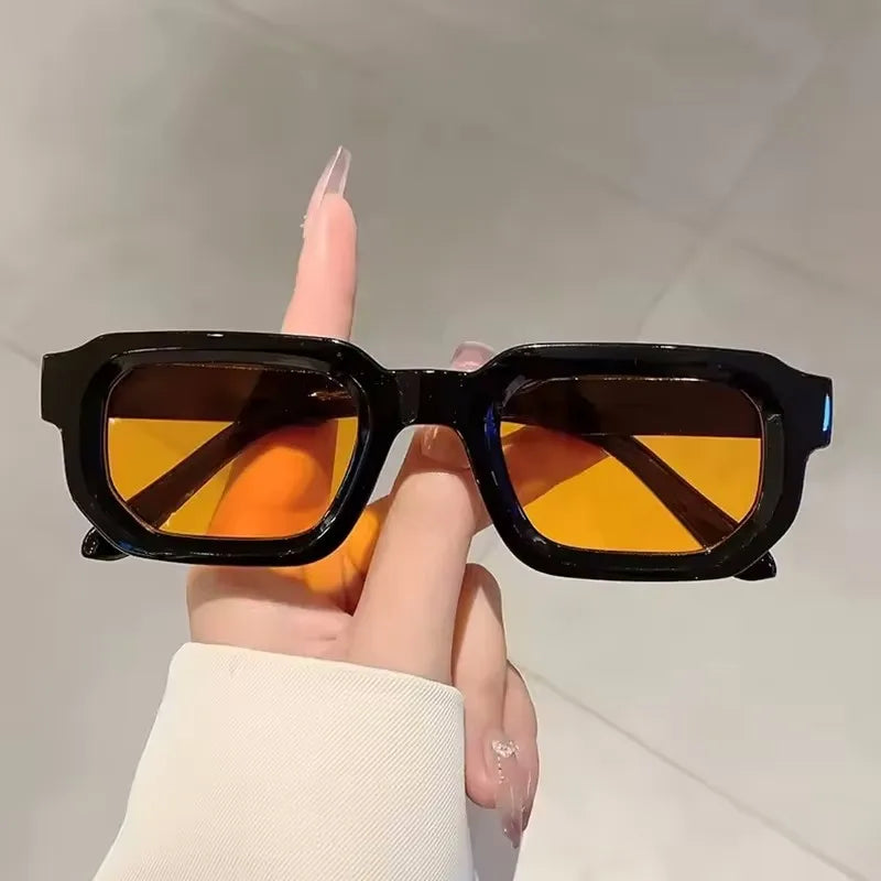 New Retro Rectangular Frame Sunglasses - Fashionable Retro Sunglasses With Uv400 Protection3007