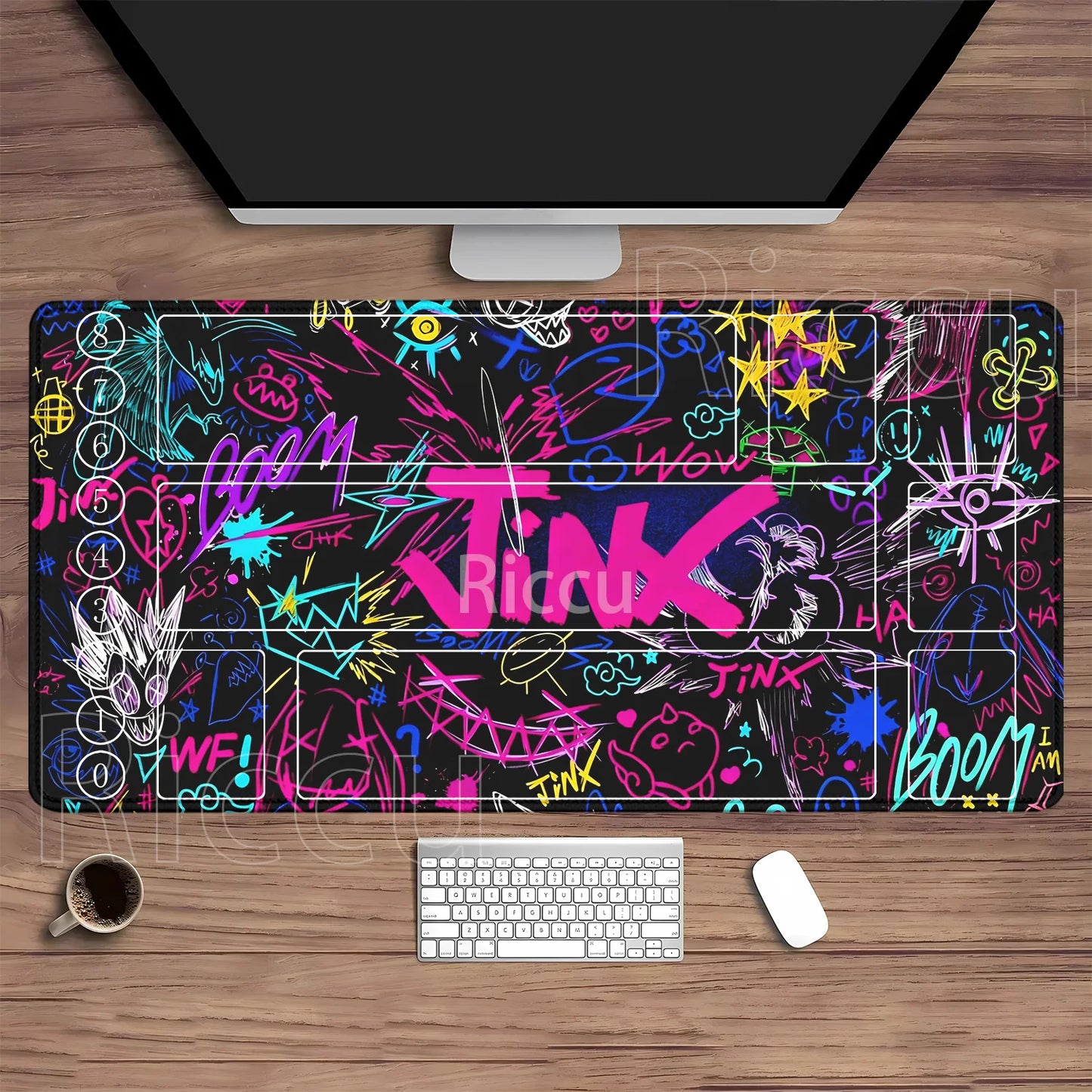 Riftbound LTCG Card playmat League of Mouse Pad Legends Jinx Series LOL 600x350mm overlock Board Game HD Printing XXL Desk Mat
