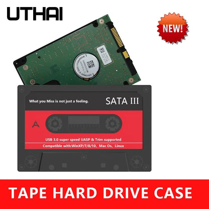UTHAI T46 New 2.5" External Hard Drive Enclosure, USB 3.0 SATA 5Gbps HDD & SSD  Tape Enclosure UASP for PC Notebook