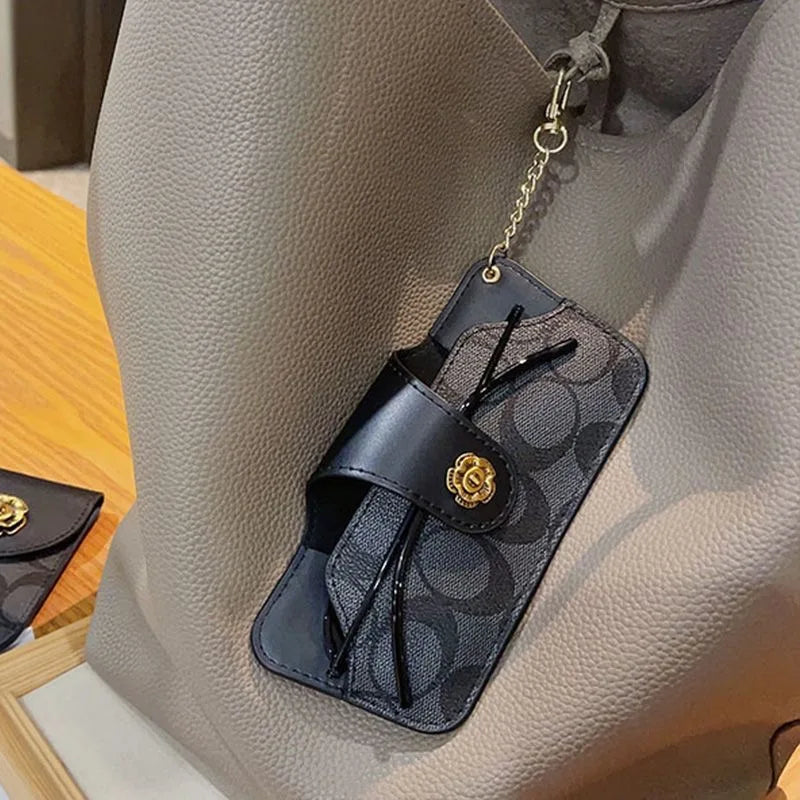 Portable Glasses Case with Keychain - Protective Storage Bag for Myopia Glasses And Sunglasses - Daily & Travel Essential