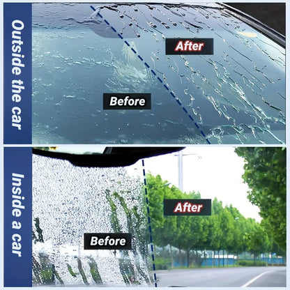 Car Glass Waterproof Paste Kit: Hydrophobic Anti-Rain/Anti-Fog Coating, Suitable for Car Windows, Mirrors & Bathroom Glass