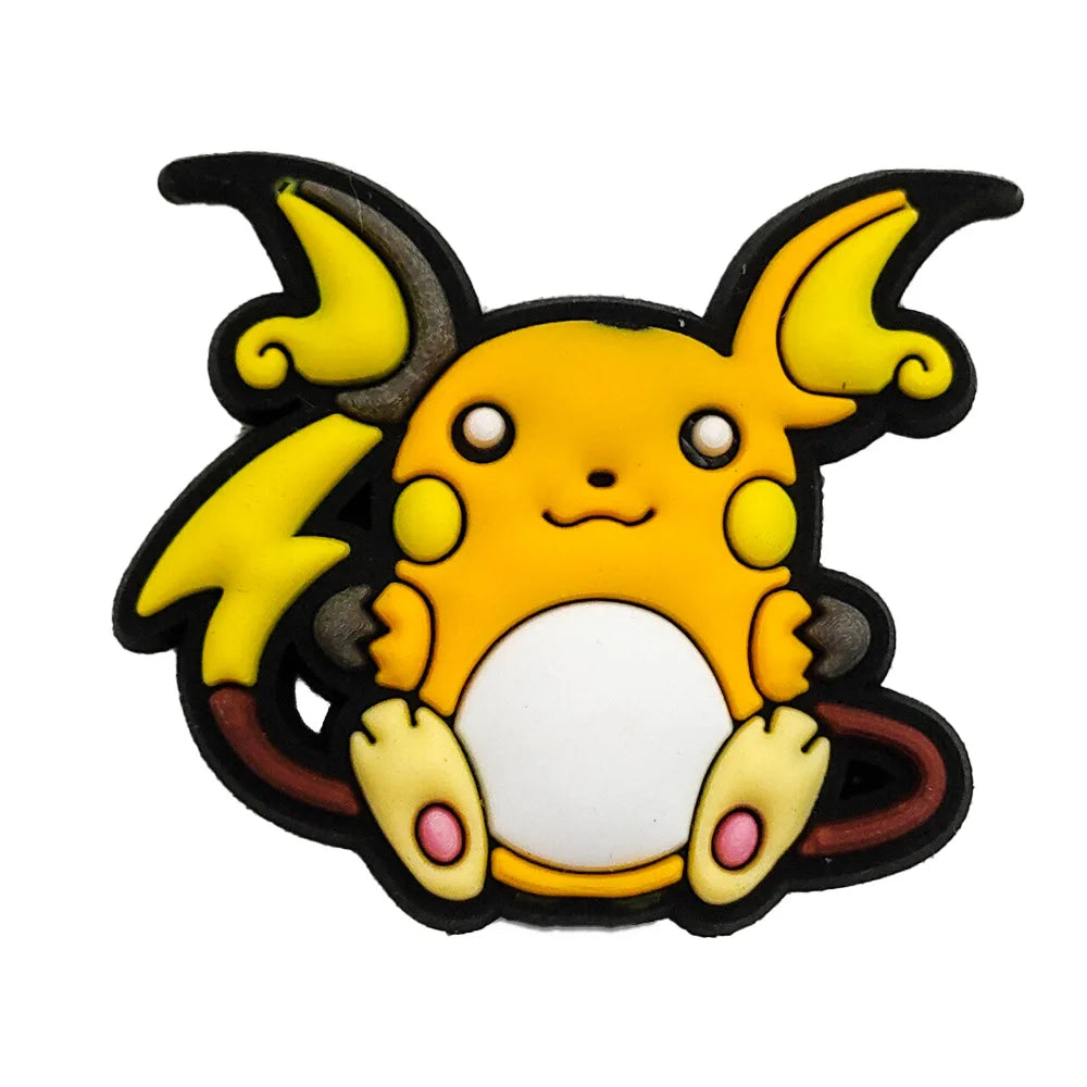 Random 10/20/30/50pcs Pokemon Cartoon Shoe Charms for Kids Sandals Classic Shoe Accessories Decoration Pins Party Birthday Gifts