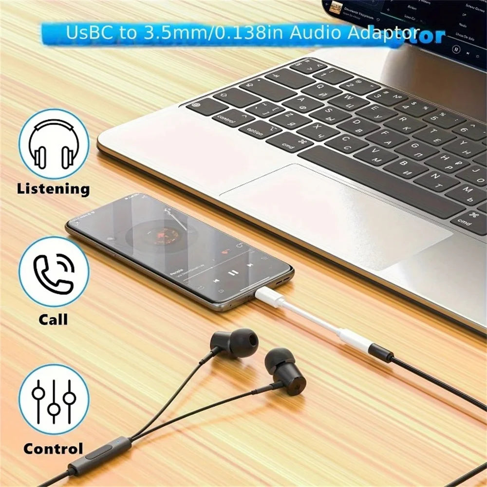 Headphone Connector Adapter for Huawei Mate 30 P30 Xiaomi Android Phone USB Type C To 3.5mm Earphone Jack Audio Cable Adapter