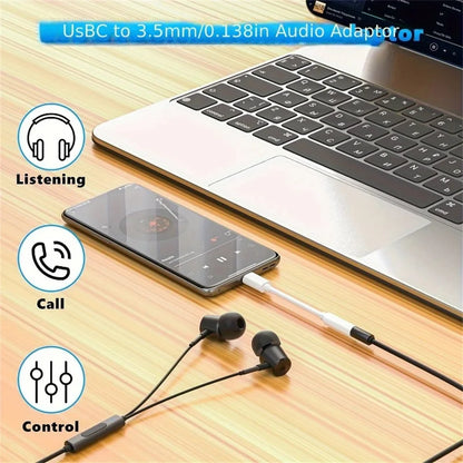Headphone Connector Adapter for Huawei Mate 30 P30 Xiaomi Android Phone USB Type C To 3.5mm Earphone Jack Audio Cable Adapter