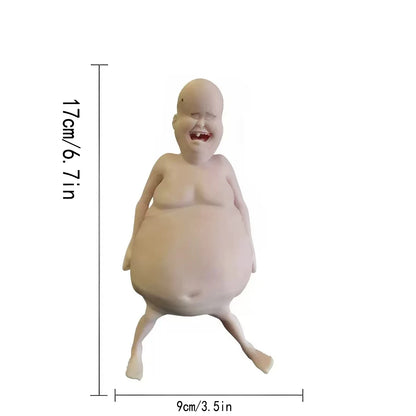 Rene Ren é is a Bald Pinched Funny Figurine Stress Relieving Toy Funny Doll with a sticky and Happy smile Ugly doll