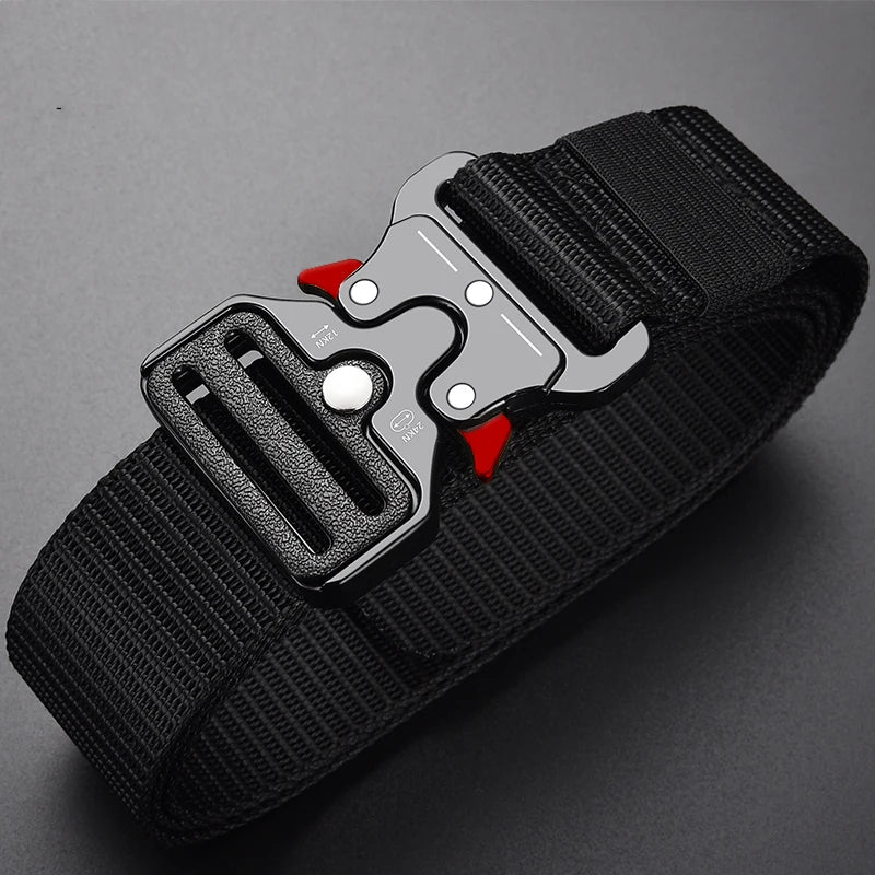 1 Piece Men's Tactical Sports Belt, Quick Release Symmetrical Buckle, Polyester Fiber, Suitable for Outdoor Training Military