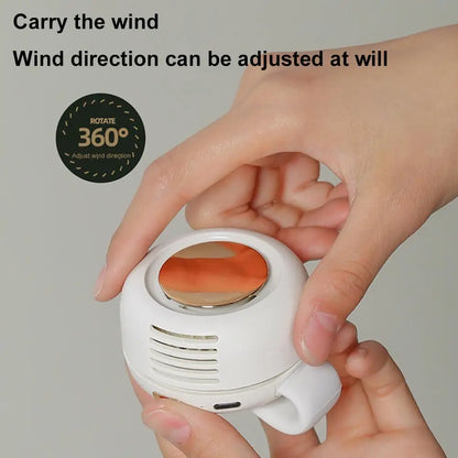 Portable Silent Mini Bladeless Electric Fan,Small fan Clip on Shirt Waist Mini Bladeless Fan Adjustable 3-Speed For Outdoor NEW