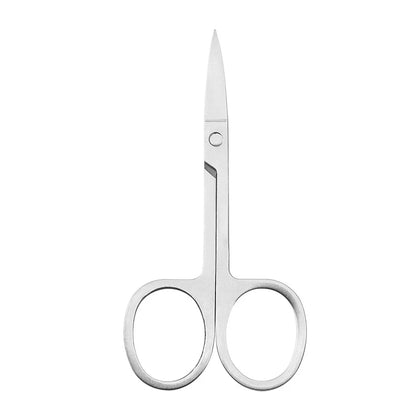Stainless Steel Cuticle Scissors Curved Blade Nail Manicure Tool for Eyebrow Eyelash Dry Skin Multi-purpose Compact Size