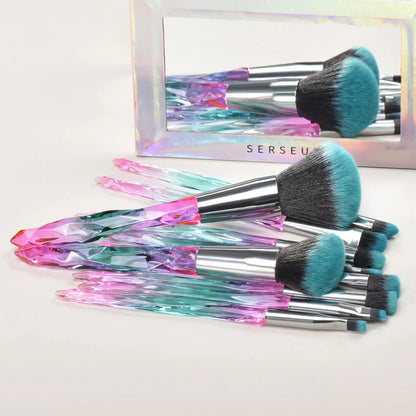 5/10 makeup brushes, crystal-textured makeup brush set, loose powder contouring eyeshadow suitable for ladies/girls