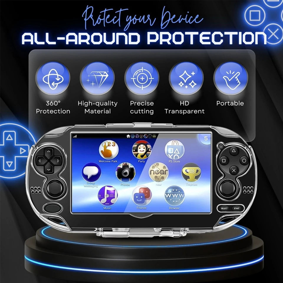 Clear Crystal Hard Shell Case for PS Vita 1000 Handheld Transparent Protective Full Cover for Sony PSV 1000 Gaming Accessories