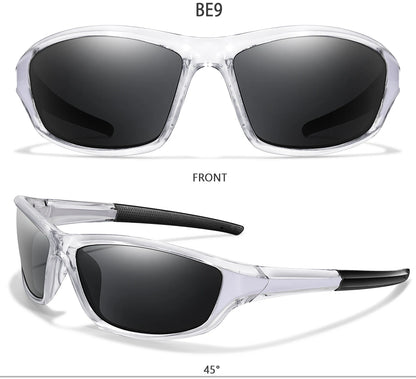 Men and Women Polarized Fishing Sunglasses Outdoor Sports Cycling Driving Hiking Eyewear Camping Travel Transparent Frame UV400