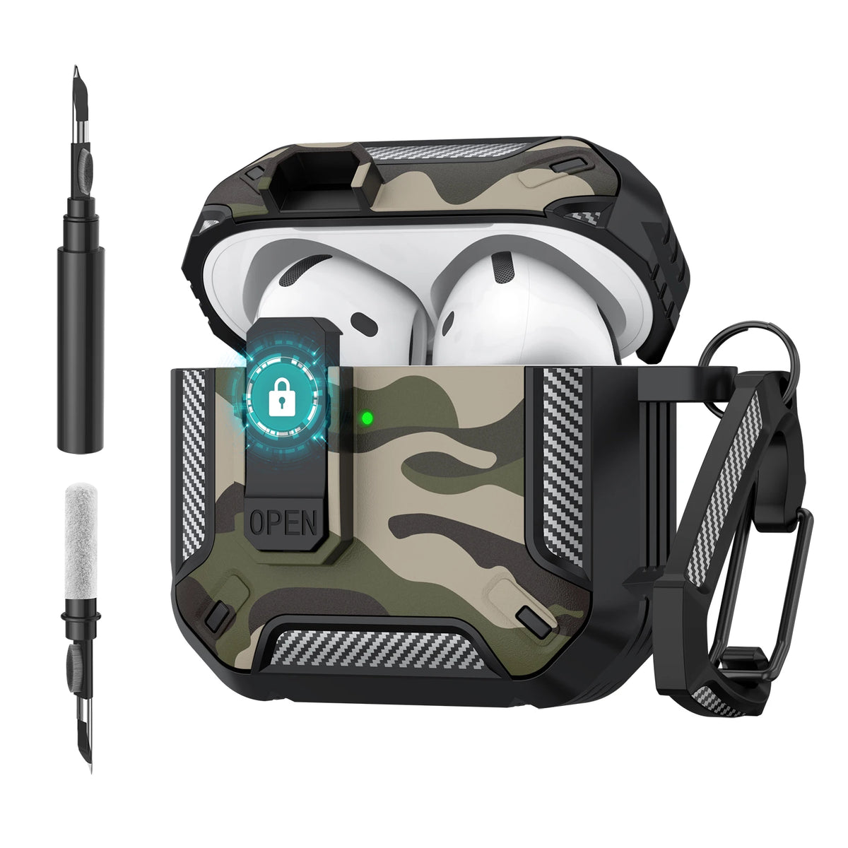 Upgraded Security Lock Case With Hook For AirPods 4 Cover 360 Degree Full Protective Shell For Apple AirPods 4 Earphone Cases