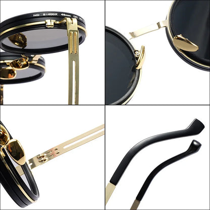 2025 Fashion New Unisex Handmade ND9 Level Sunglasses Stepless Rotating Filter Retro Polarized Sunglass Cycling Sports Glassees