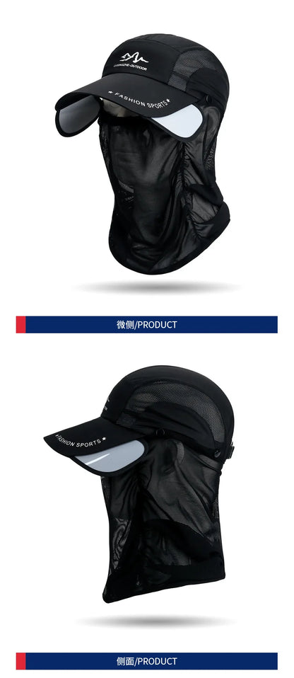 360 ° portable fishing sun hat, outdoor cycling and hiking sun protection, detachable and adjustable fishing equipment