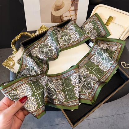 Fashion Skinny Silk Scarf for Women Letter Hair Ribbons Headbands Bandana Female Bag Wrist Wrap Neckerchief Foulard Neck Ties