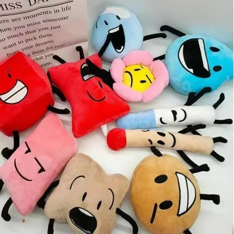New Arrival BFDI Battle For Dream Island Plush Toy 70 Stuffed Doll Soft Animal X Number Blintz Block Marker Stapler French Fries