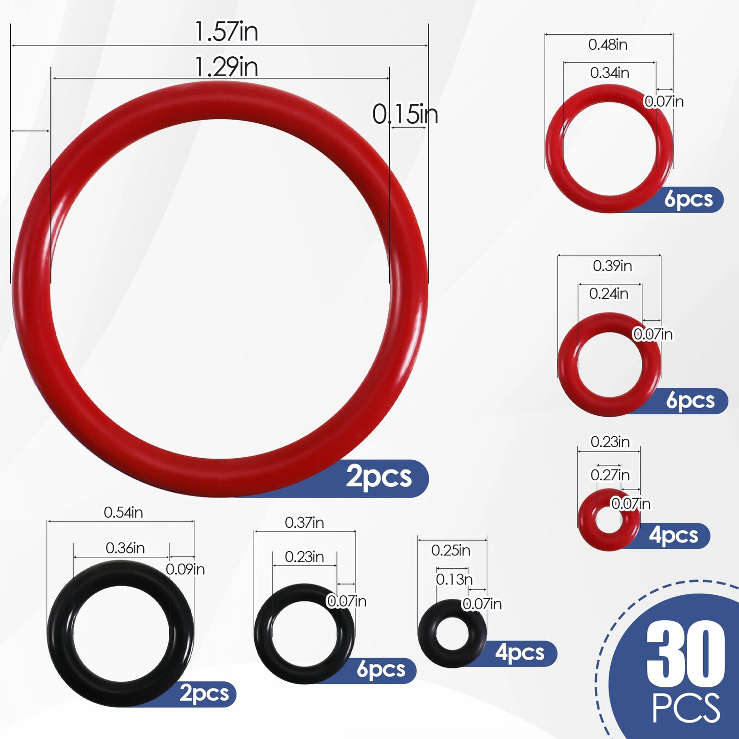 30Pcs Coffee Machine Parts High-Elasticity Rings Coffee Machine Silicone Sealing Ring Kit Quick Easy Problem-Free In Machines