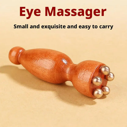 Contour Brush,Lymphatic Contour Facial Brush&Brass Lotus Eye Massage Stick Sandalwood Face Eye Meridian Acupressure Massage Tool