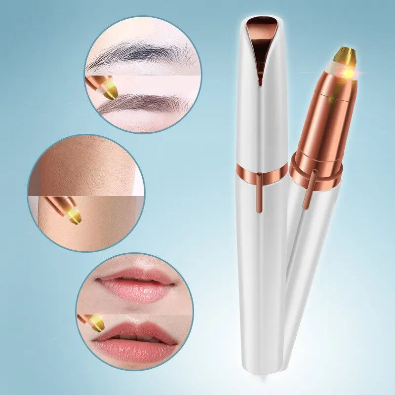 Electric Eyebrow Trimming Tool For Beginners Automatic Electric Eyebrow Trimmer Nose Hair Shaving Brush Scraper 1pc （battery）