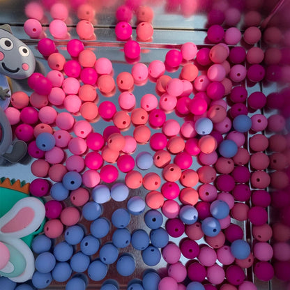 LOFCA 12mm 50pcs/lot Beads Food Grade Silicone Teether Round Beads Baby Chewable Teething Beads Silicone Teether For Diy