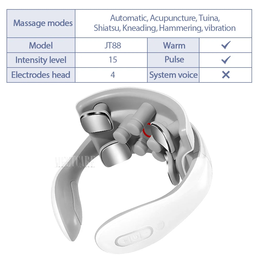 Smart Back Neck Massager Electric TENS Pulse Cervical Muscle Massages Wireless Shoulder Health Care H99 H62 JT88 F6Device