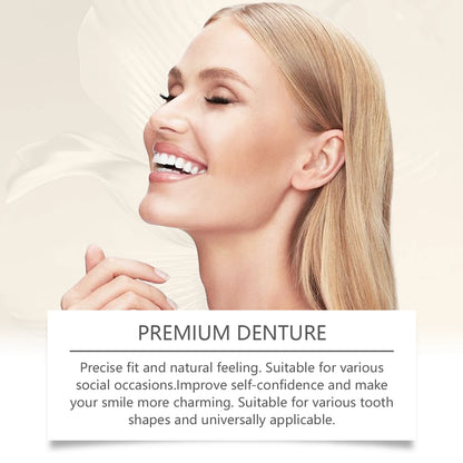 Full Denture Fake Teeth User Friendly Natural Safe Silicone Upper & Lower Veneers Perfect Laugh Veneers Dentures Paste Fake Teet