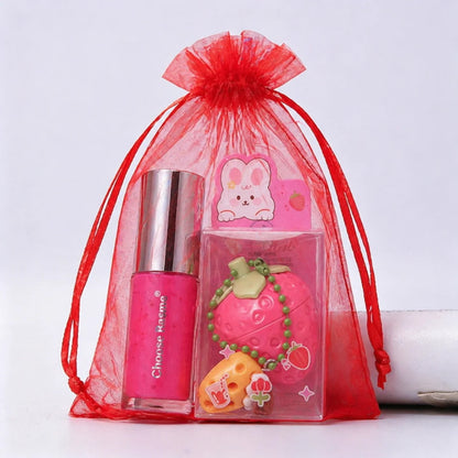 4-Color Random Sending Strawberry Lip Gloss Lipstick Moisturizing Winter Antifreeze Anti Crack Moisturizing Lasting lip balm