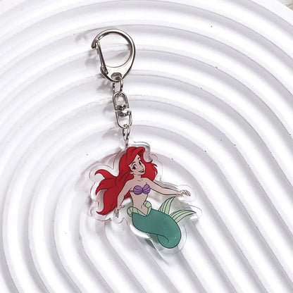 1/13Pcs Disney The Little Mermaid Ariel Ursula Acrylic Keychain Bag Charms Accessories Backpack Key Holder Keyring Fans Friends