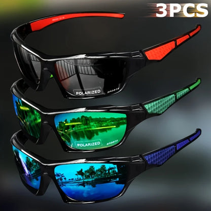 1/3PCS Sports Polarized Sunglasses for Men Lightweight Night Vision Male Shades Cycling Driving Fishing Fashion Mirror Sunglass