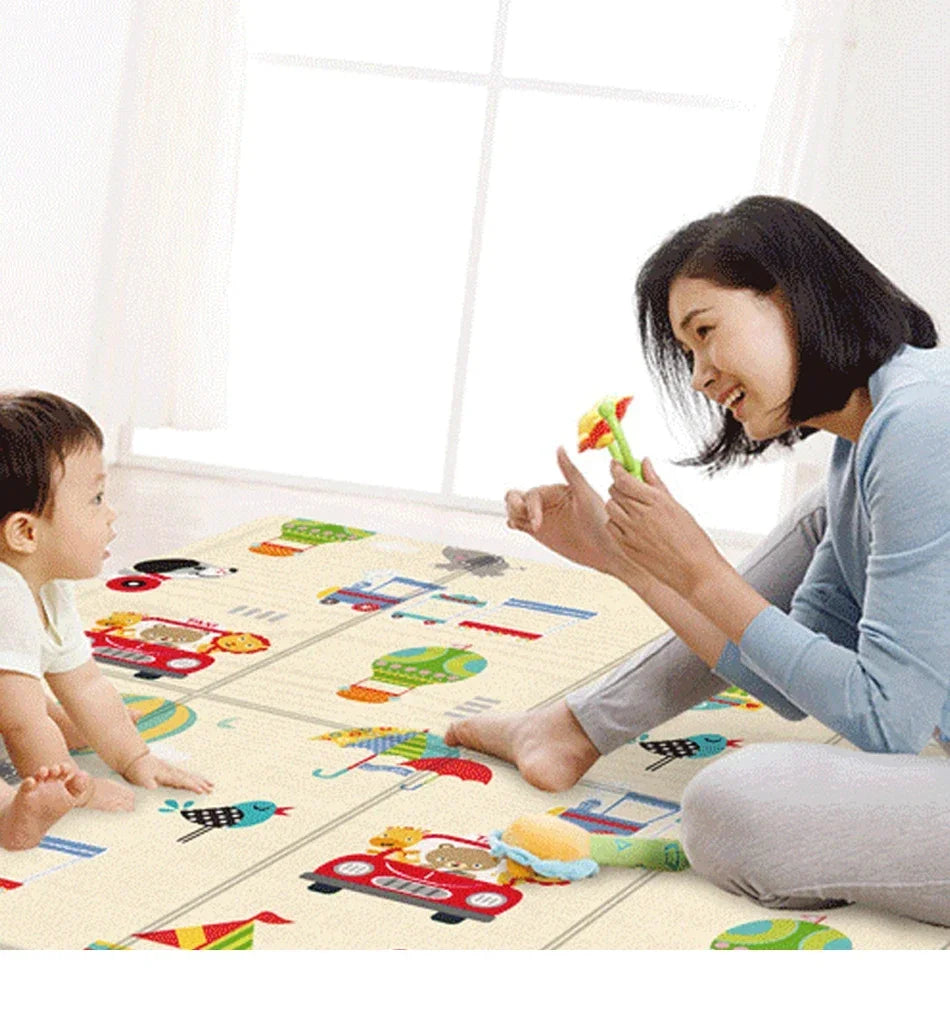 Foldable Baby Play Mat Children's Double-sided Pattern Protection Non-slip Activity Carpet Children's Educational Activity Mat