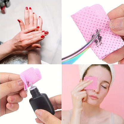 20/600pcs Lint-Free Nail Wipes Gel Cleansing Tissues Aluminum-Free Nail Polish Remover Pads for NaiArt Beauty Cleaning Care Tool