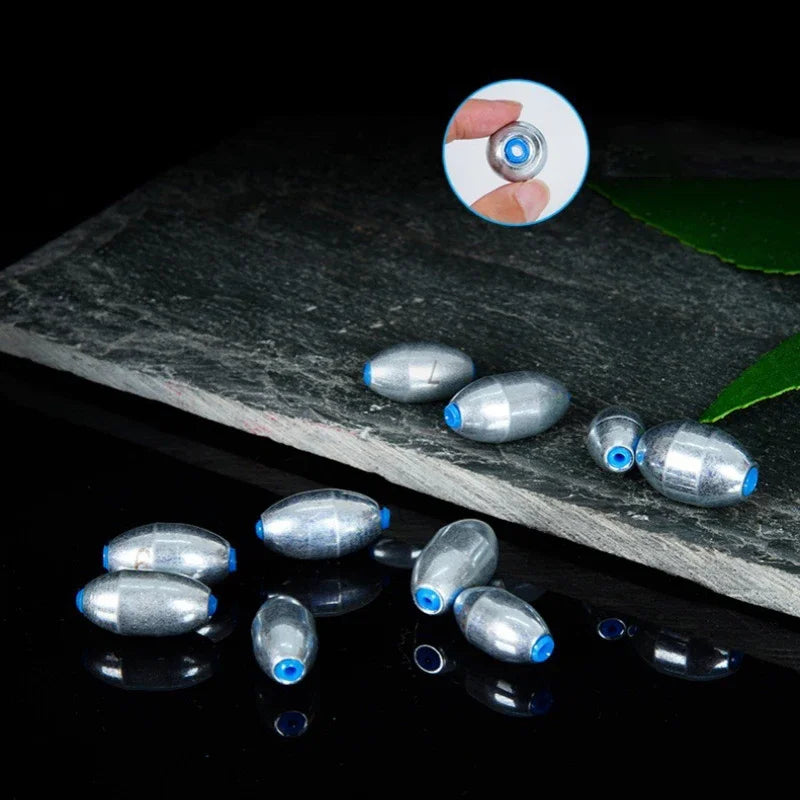 10pcs/Lot Alloy Hollow Olive Fishing Sinkers 3g/4g/5g/6g/7g/8g/9g/10g/12g/15g Carbon Steel Fishing Weights Fishing Accessories